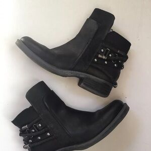 Otot Biker Rock Grunge Whimsigoth Ankle Boots Black Leather